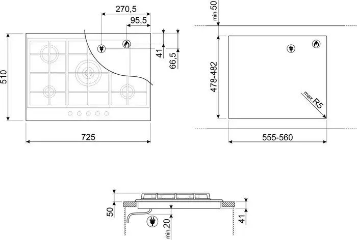 Варочная панель Smeg PX375 - фото товара