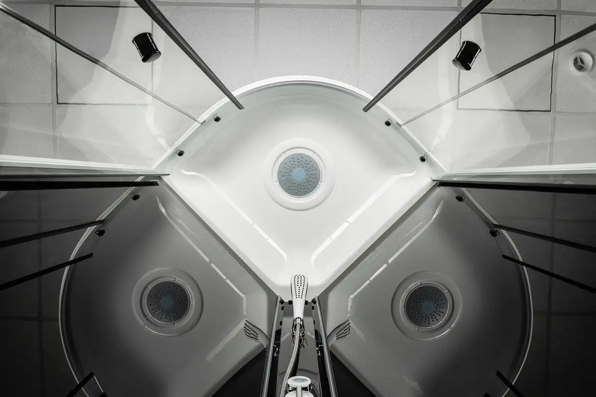 Душевая кабина Saniteco SNT-90 90х90 (черный/прозрачное стекло) - фото товара