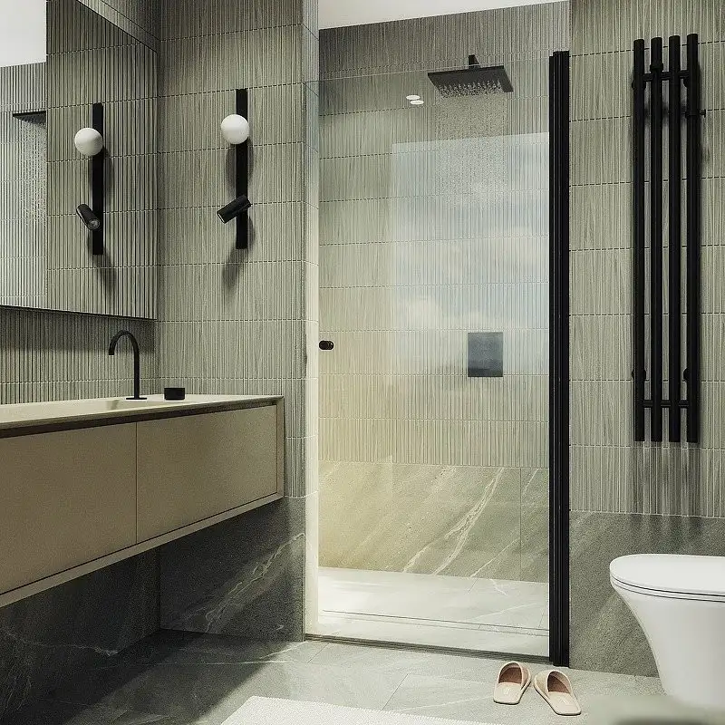 Душевая дверь MaybahGlass 198x60 MGD-797-6 (прозрачное стекло/черный) - фото товара