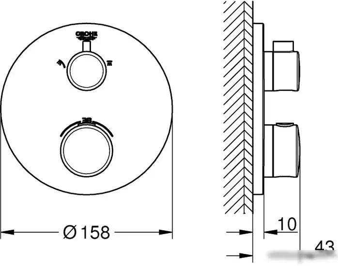 Вентиль Grohe Grohtherm 24076000 - фото товара