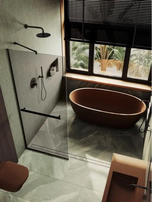 Душевая стенка MaybahGlass 89x195 MGD-733-6у (бронзовое стекло/черный) - фото товара