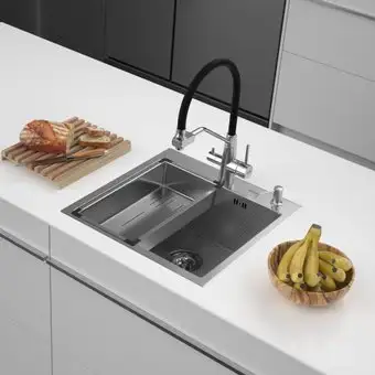 Кухонная мойка ARFEKA Eco AR мойка 500*500, коландер G, дозатор Satin Decor - изображение в каталоге