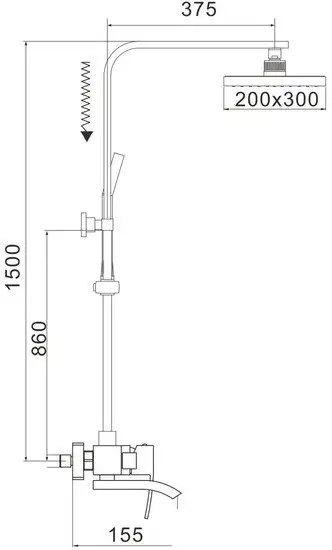 Душевая система Rose R1556H - фото товара