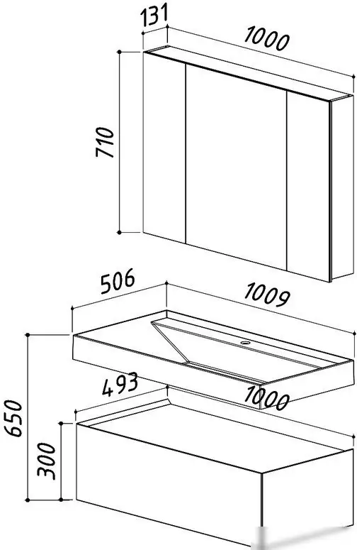 Belux Шкаф с зеркалом Триумф ВШ100 (1, белый глянец) – фото товара