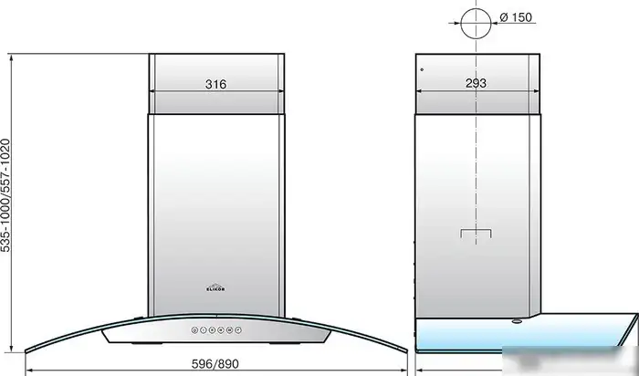 Кухонная вытяжка Elikor Аметист S4 60Н-700-Э4Д (нержавеющая сталь) - фото товара