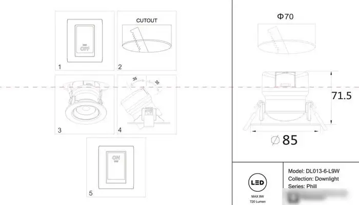 Точечный светильник Maytoni Phill DL013-6-L9W – фото товара