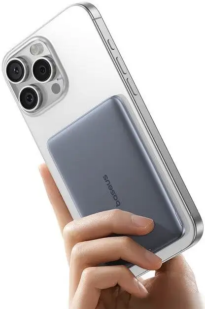 Внешний аккумулятор Baseus PicoGo AM41 Ultra-Slim Magnetic Power Bank 5000mAh (серый) – фото товара
