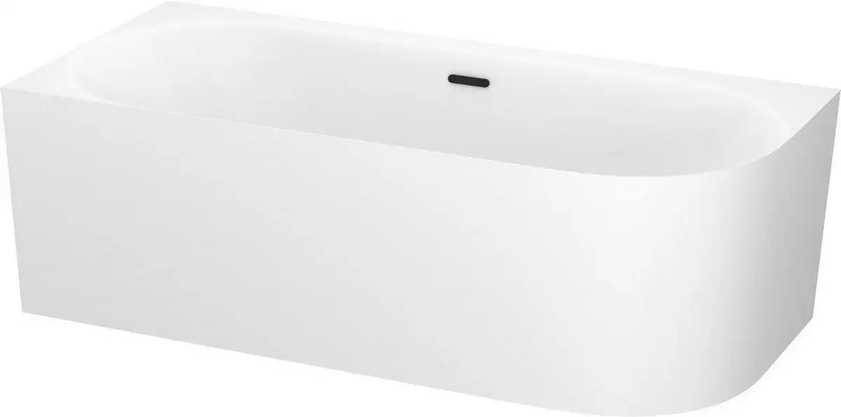 Ванна Wellsee Collaro 170x80 28910303R (пристенная ванна (левая) белый глянец, экран, ножки, сифон-автомат матовый черный) - фото товара