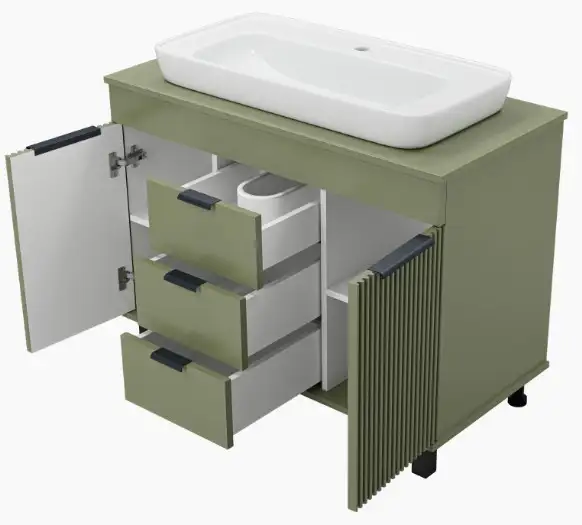 Brevita Тумба под умывальник Enfida 100 ENF-06100-0843Я (зеленый матовый) – фото товара
