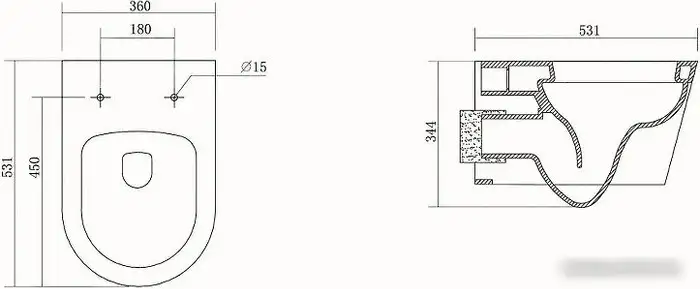 Унитаз подвесной Aquatek Бетта AQ1253W-00+INS-0000010 - фото товара