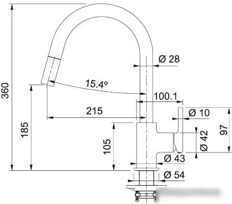 Смеситель Franke Lina 115.0626.053 (матовый черный) - фото товара