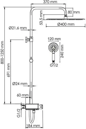 Душевая система Wasserkraft A113.117.058.CH Thermo - фото товара