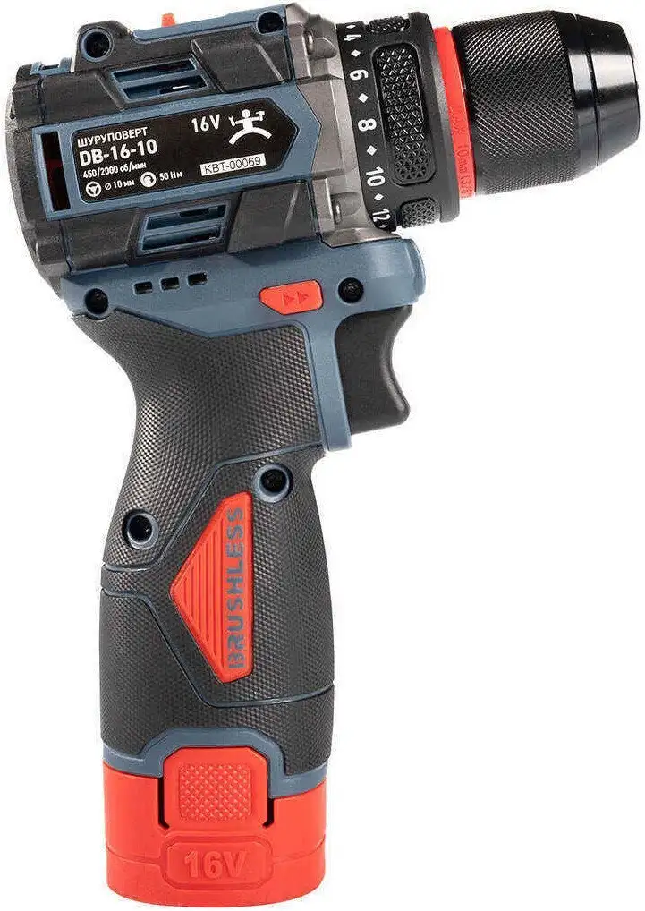 Дрель-шуруповерт КВТ DB-16-10 (с 2-мя АКБ, кейс) – фото товара