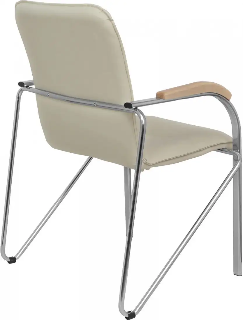 Офисный стул AksHome Samba (Pegasso крем/подлокотники дерево светлое) – фото товара