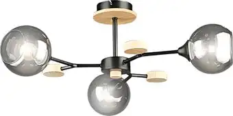 Припотолочная люстра Aitin Pro НПБ 02-3x60-105 N6780/3 (черный/дерево) – изображение в каталоге