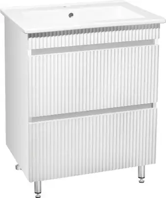 Runo Тумба с умывальником Runo Модена 65 + Оскар 65 (напольная, белый) – изображение в каталоге