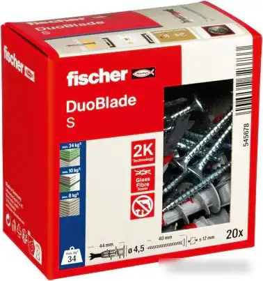 Дюбель-гвоздь Fischer DuoBlade S 545678 (20 шт) – изображение в каталоге