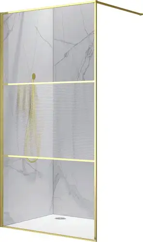 Душевая стенка RGW WA-09Gb 06100909-226 (золото браш/Ribbed Line) - изображение в каталоге