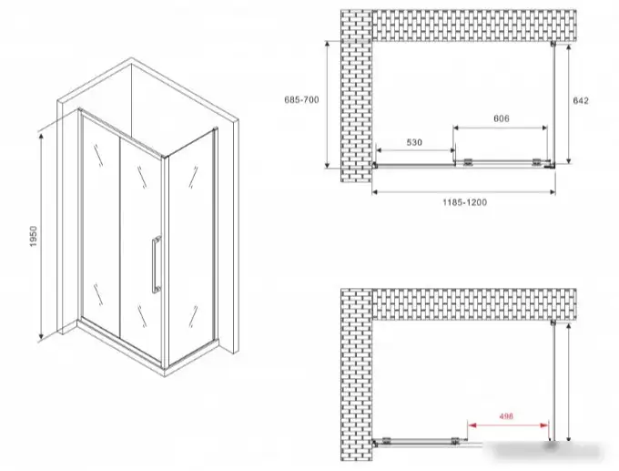 Душевой уголок Abber Schwarzer Diamant AG30120MH-S70M - фото товара