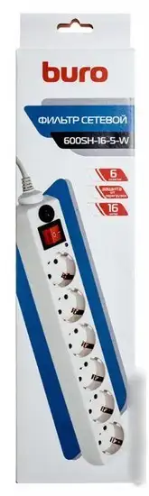 Сетевой фильтр Buro 600SH-16-5-W – фото товара