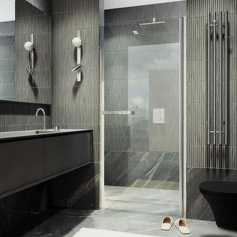 Душевая дверь MaybahGlass 198x90 MGD-448-5 (прозрачное стекло/хром матовый) - фото товара