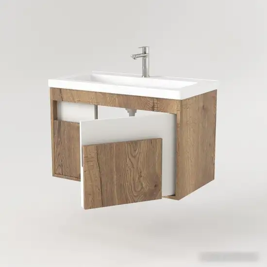 Дабер Тумба под умывальник 016 Тобага/Эридан 80 Т16.8Т.0.21 (дуб галифакс/белый) – фото товара