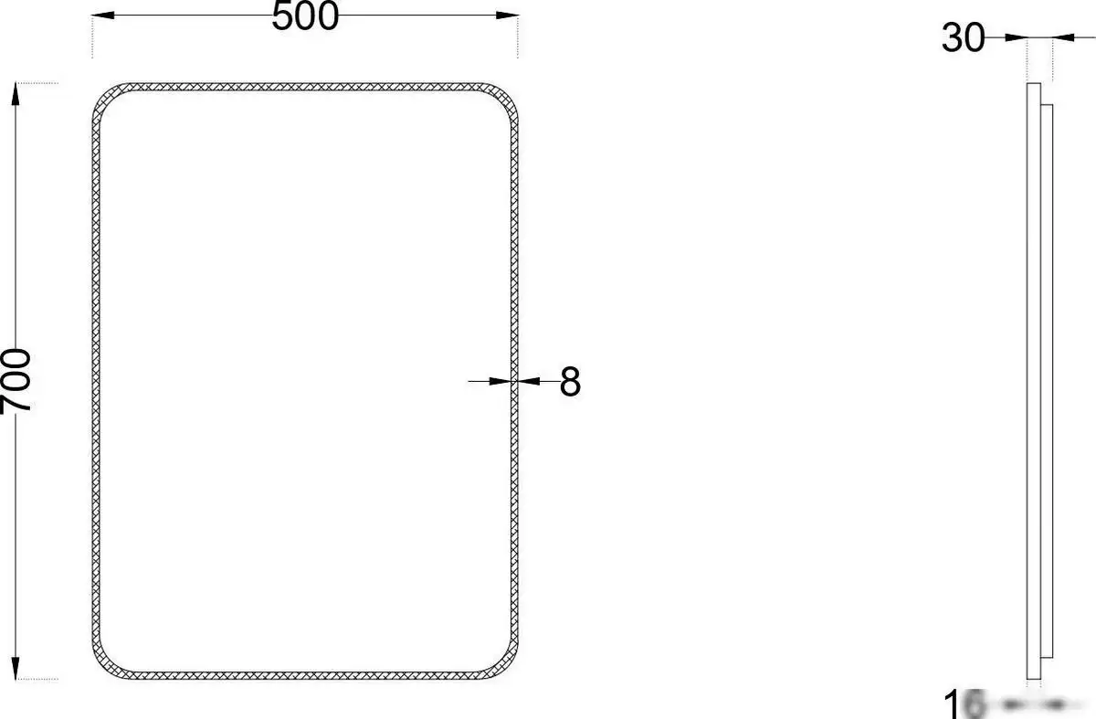 Roxen Зеркало Simon 510205-50B 50x70 – фото товара