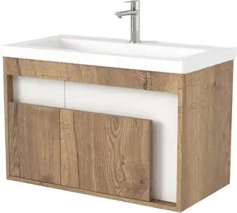 Дабер Тумба под умывальник 016 Тобага/Эридан 80 Т16.8Т.0.21 (дуб галифакс/белый) – изображение в каталоге