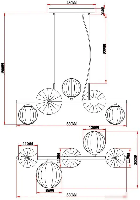 Подвесная люстра Moderli Molly V10801-5P – фото товара