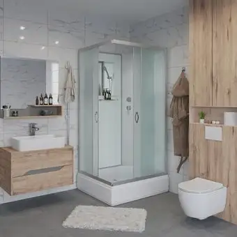 Душевой уголок Niagara NG-33084-14QBK 100x80x215 (матовое стекло) - изображение в каталоге