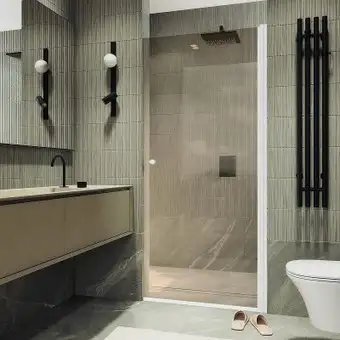 Душевая дверь MaybahGlass 198x90 MGD-810-1 (бронза/белый матовый) - изображение в каталоге