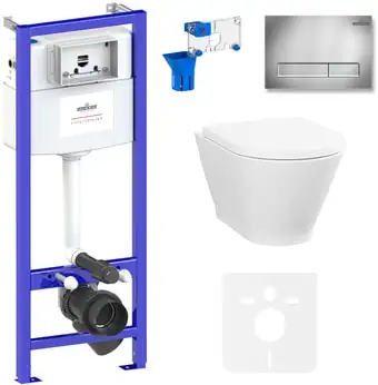 Унитаз Lavinia Boho Relfix Elegant Rimless 7 в 1 87561089 (хром пластик) - изображение в каталоге