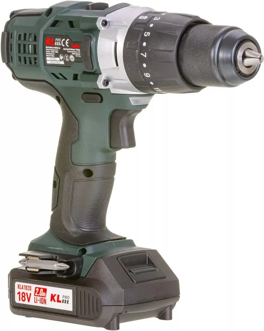 Ударная дрель-шуруповерт KLPRO KLDM18-20 (с 2-мя АКБ, кейс) – фото товара