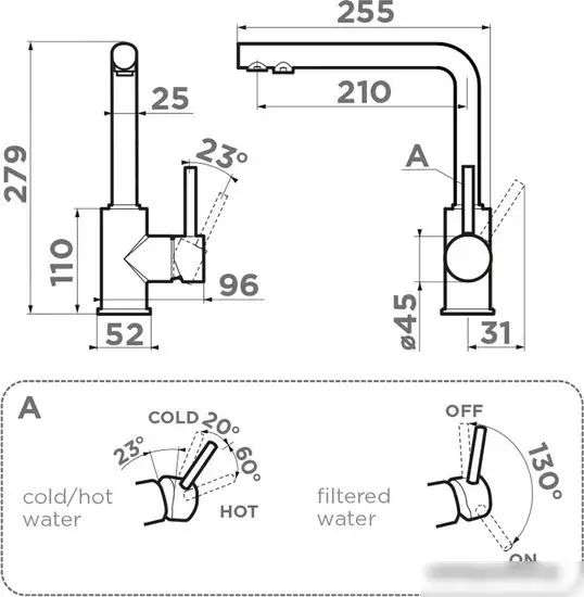 Смеситель Omoikiri Nakagawa 2 Plus-BL (черный) - фото товара