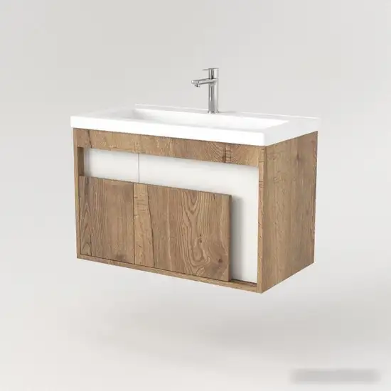 Дабер Тумба под умывальник 016 Тобага/Эридан 80 Т16.8Т.0.21 (дуб галифакс/белый) – фото товара