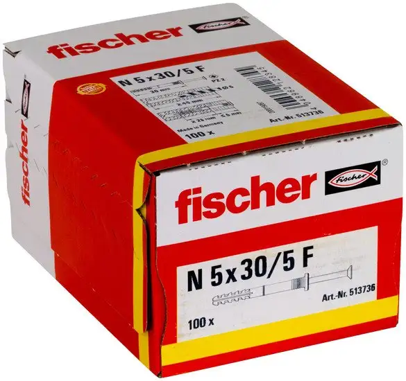 Дюбель-гвоздь Fischer N 5 x 30/5 F 513736 (100 шт) – фото товара