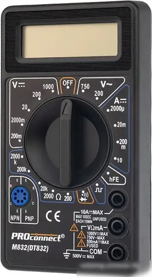 Мультиметр PROconnect M832 (DT832) – фото товара