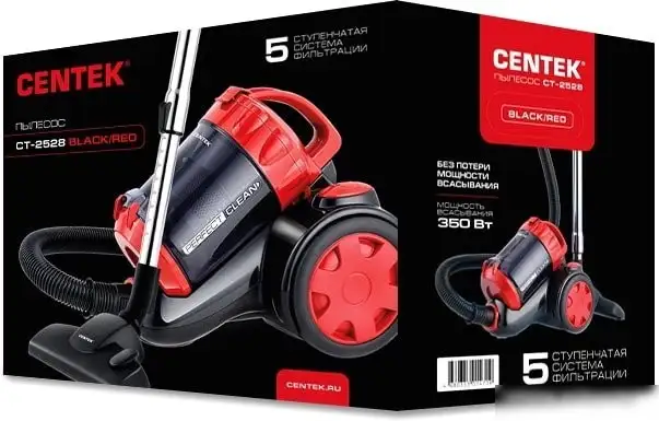 Пылесос CENTEK CT-2528 (черный/красный) - фото товара