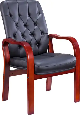 Кресло Everprof Monaco Wood CF (экокожа, черный) – изображение в каталоге