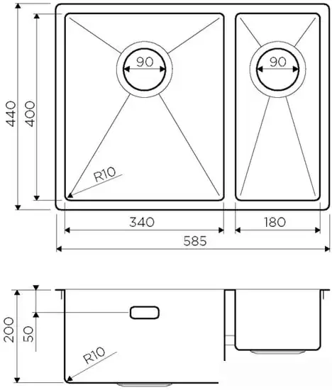 Кухонная мойка Omoikiri 58-2-U/IF IN-R - фото товара