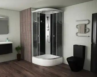 Душевая кабина Niagara NG-3504-14 90x90 (черный, мозаика стекло)