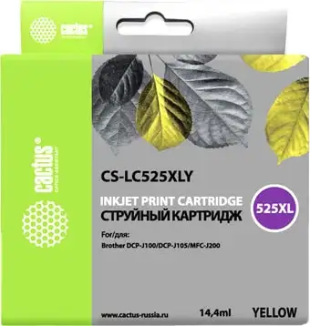 Картридж CACTUS CS-LC525XLY (аналог Brother LC525XLY) – изображение в каталоге