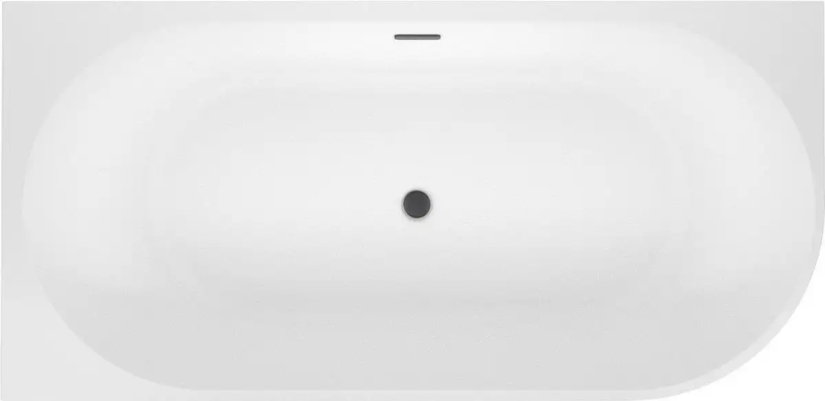 Ванна Wellsee Excellence Pro 180x80 28760803R (пристенная ванна (левая) белый глянец, экран, ножки, сифон-автомат матовый черный) - фото товара