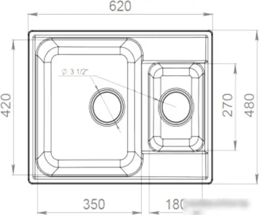 Кухонная мойка GranFest QUARZ Z-09 (белый) - фото товара