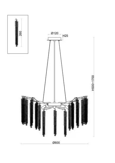 Подвесная люстра Freya Mineral FR1010PL-08G – фото товара
