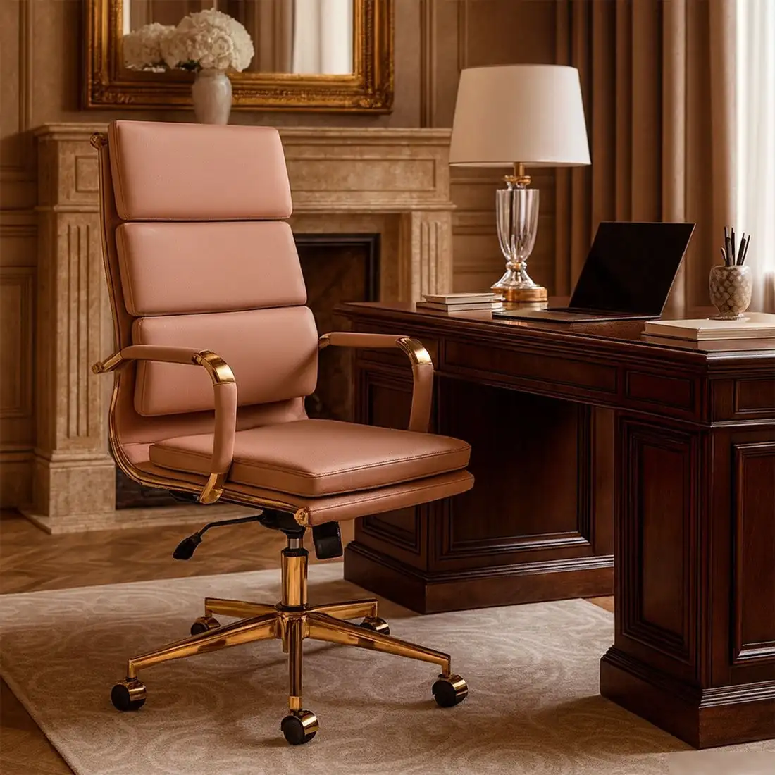 Офисное кресло AksHome Indigo (кофейный/золотой) – фото товара