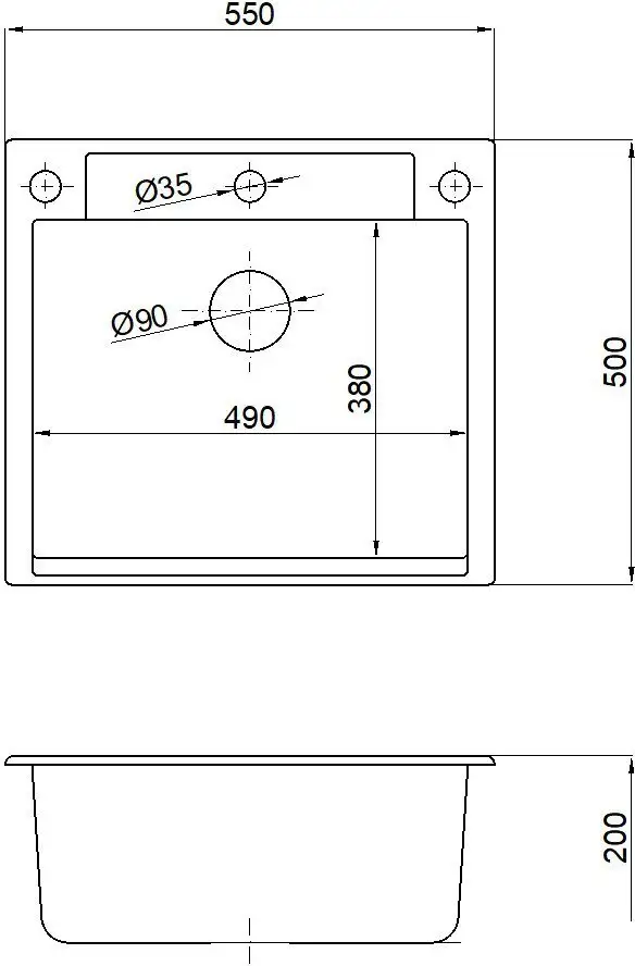 Кухонная мойка Marblan Cubi (оникс) - фото товара