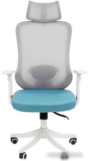 Кресло CHAIRMAN CH563 (ткань/сетка, белый/бирюзовый) – фото товара