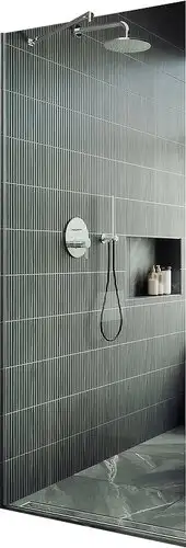 Душевая стенка MaybahGlass 195x79 MGD-695-5у (прозрачное стекло/хром матовый) - изображение в каталоге