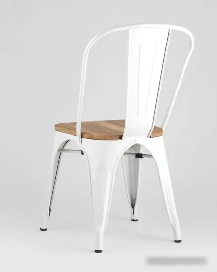 Стул Stool Group Tolix wood (белый глянцевый) – фото товара